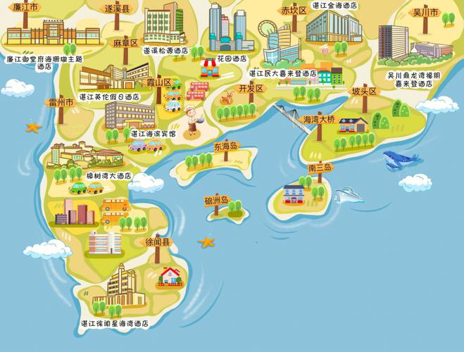 沙湖镇手绘地图旅游的艺术指南
